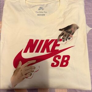 Nike SB Cream Tee with Red Graphic